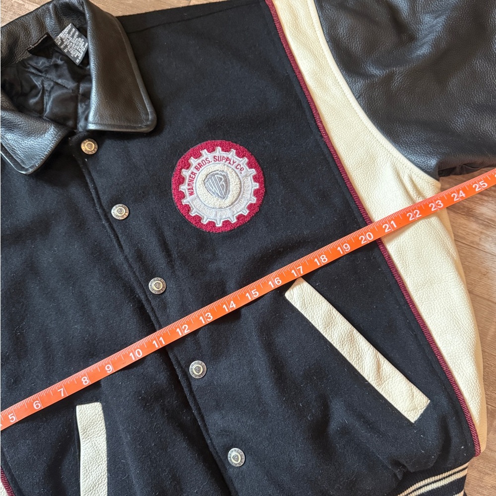 Warner Bros. Black and Tan Varsity Jacket size S - Picture 5 of 14